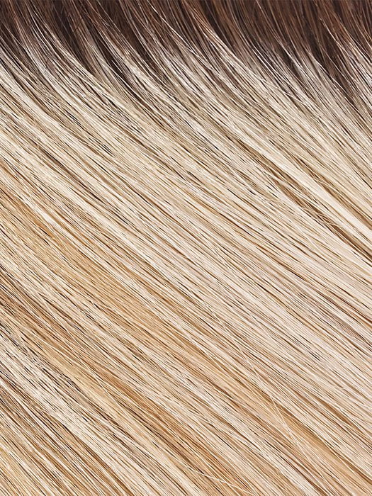 101/88/27S8 | Pale blonde with Pure White Natural Violet halo highlights, shaded medium brown