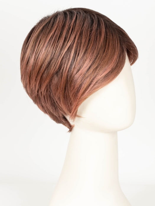 CINDER HEAT | Reddish brown base blended with smoked copper with soft amber highlights and chestnut brown roots.