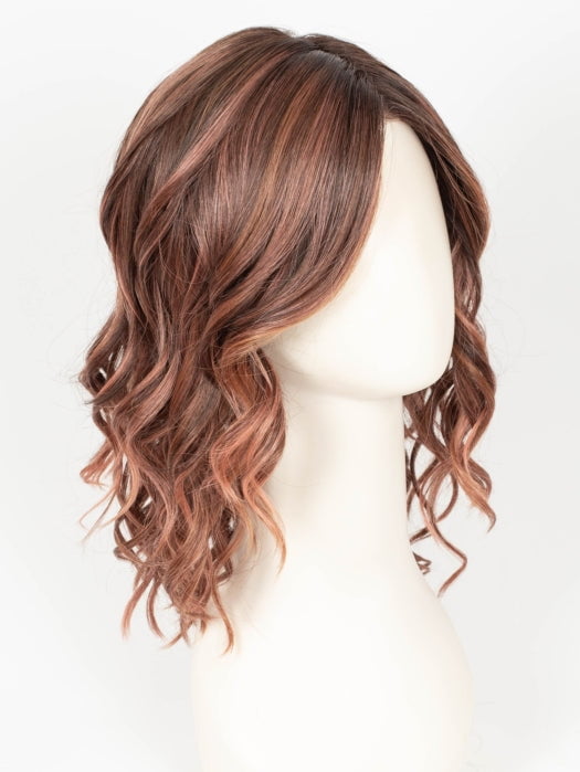 CINDER HEAT | Reddish brown base blended with smoked copper with soft amber highlights and chestnut brown roots.