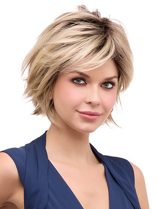 DELANEY by Envy in CHAMPAGNE-SHADOW | Soft Dark Blonde with Platinum Highlights and Chestnut Roots PPC MAIN IMAGE
