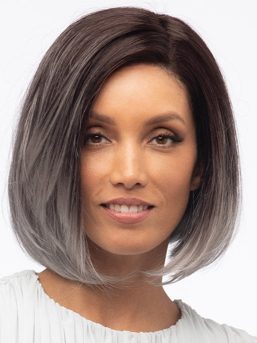 JAMISON by Estetica in GRAYDIENT-STORM | Dark Brown Roots that Melt into Light Gray and Silver Tones Towards the Ends PPC MAIN IMAGE