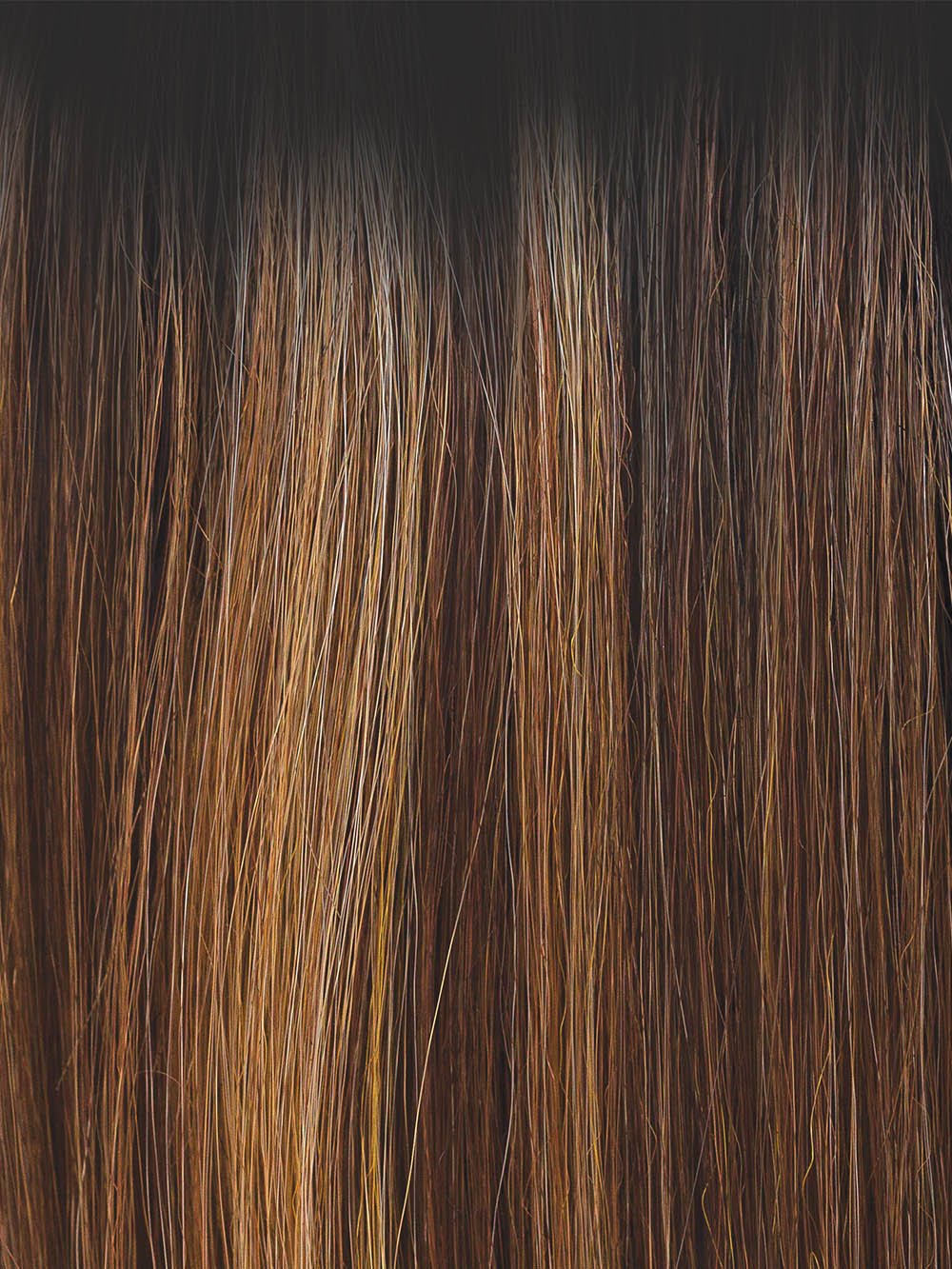 MOLTEN AMBER | Medium Golden Brown, Light Copper Brown, and Medium Golden Blonde with Dark Brown Roots
