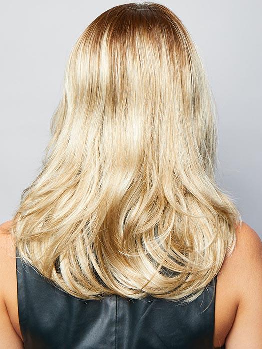 Creamy Toffee-LR | Rooted Dark with Light Platinum Blonde and Light Honey Blonde 50/50 blend