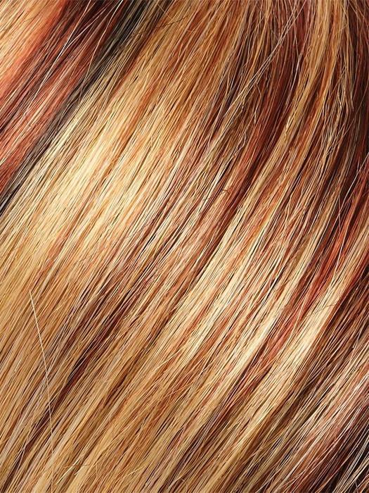 33R27F FROSTED FLAME | Medium Natural Red with 20% Medium Red-Gold Blonde Highlights