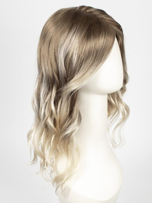 S18-60/102RO SOLSTICE | Dark Natural Ash Blonde roots to midlength, pure white with Pale Platinum Blonde midlength to ends