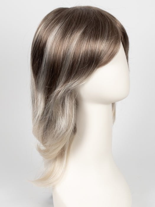 S18-60/102RO SOLSTICE | Dark Natural Ash Blonde roots to midlength, pure white with Pale Platinum Blonde midlength to ends