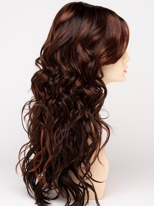 CHOCOLATE-CHERRY | Dark Brown roots with overall Medium Brown base with Deep Red highlights