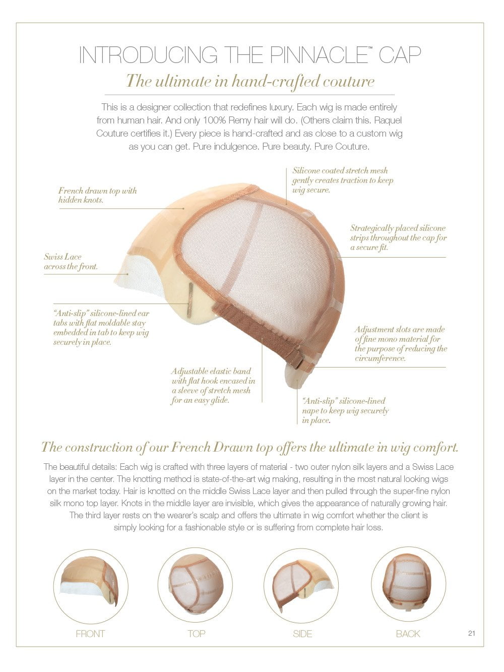 Pinnacle Cap | 100% Hand-Knotted & Swiss Lace Front