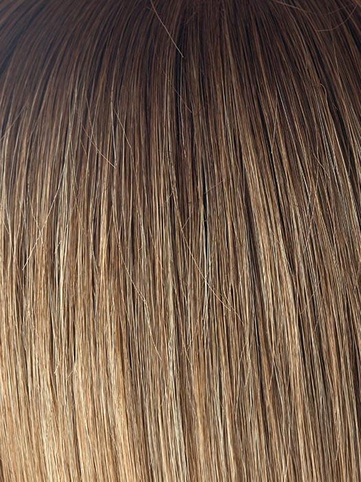 MACADAMIA-LR | Dark brown with beige blonde ends and Dark Brown Roots
