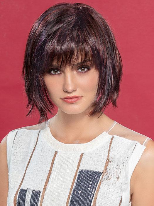 CHANGE by ELLEN WILLE in AUBERGINE-MIX | Darkest Brown with hints of Plum at base and Bright Cherry Red and Dark Burgundy Highlights PPC MAIN IMAGE