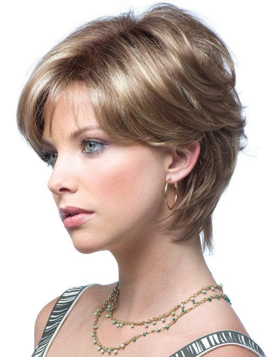 Noriko Brooke Wig : Side View | Color Mochaccino-R