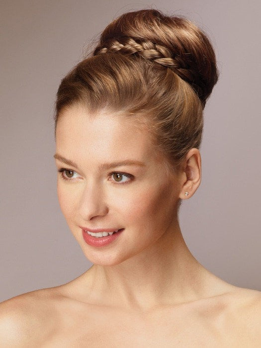 Style your hair in a low or high bun  | Color: Frosted