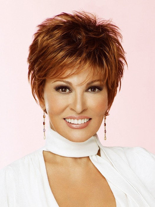 Sharp by Raquel Welch: Color SS28 Glazed Fire (Fiery Red with Bright Red highlights on top, Dark Brown roots) PPC MAIN IMAGE