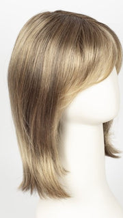 24BT18S8 SHADED MOCHA | Medium Natural Ash Blonde & Light Natural Gold Blonde Blend, Shaded with Medium Brown
