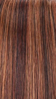 FS4/33/30A MIDNIGHT COCOA | Dark Brown, Medium Red, Medium Natural Red Blonde/Brown Blend with Medium Natural Red Blonde/Brown Blend Bold Highlights