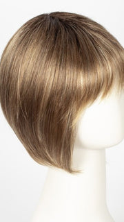 LIGHT BERNSTEIN ROOTED | Light Auburn, Light Honey Blonde, and Light Reddish Brown Blend and Dark Roots