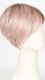 POLARIZING PINK |  Icy platinum blonde blended with soft rose and silver undertones. Medium ash brown roots add dimension and depth. 