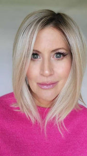 Natalie Gray @vanish.into.thin.hair wearing HAUTE by JON RENAU in color FS17/101S18 PALM SPRINGS BLONDE | Light Ash Blonde with Pure White Natural Violet Bold Highlights, Shaded with Dark Natural Ash Blonde