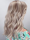 Kim Hammon @letstalkwithkim wearing DECADENT DIVA by RAQUEL WELCH in color SS17/23 ICED LATTE MACCHIATO | Honey Blonde shaded with Cool Blonde with Dark Roots