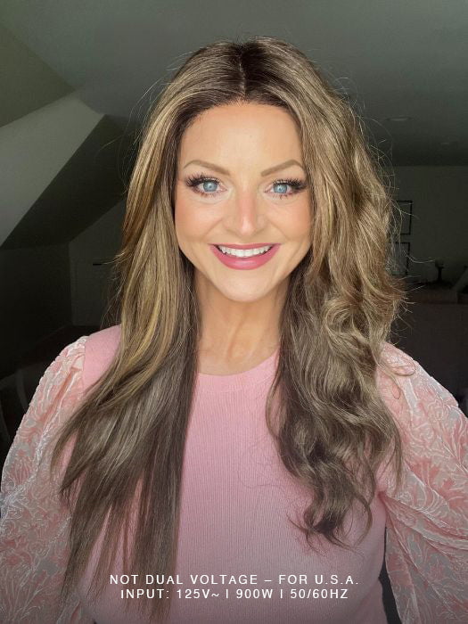 Sandy @i_be_wiggin demonstrates her straightened Brianna by Envy in Toasted Sesame, styled with the 3-in-1 Airstyler. Not Dual Voltage -For USA 
Input:12V~ | 900W | 50/60Hz
