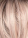 POLARIZING HEAT | Icy platinum blonde blended with soft rose and silver undertones. Medium ash brown roots add dimension and depth. 
