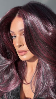 Roxie Wearing SENSATIONAL by TRESSALLURE in 1B/BURG | Black with Burgundy