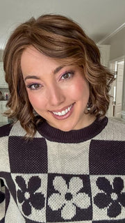 Jen @being_mrs_brown wears JANUARY HAND-TIED by JON RENAU in color FS6/30/27 TOFFEE TRUFFLE | Brown, Medium Red-Gold, Medium Red-Gold Blonde Blend with Medium Red Gold Blonde Bold Highlights