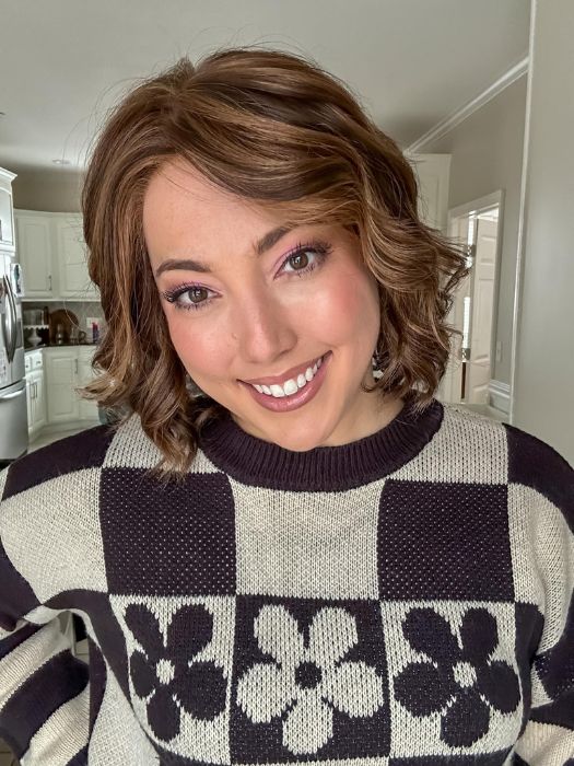 Jen @being_mrs_brown wears JANUARY HAND-TIED by JON RENAU in color FS6/30/27 TOFFEE TRUFFLE | Brown, Medium Red-Gold, Medium Red-Gold Blonde Blend with Medium Red Gold Blonde Bold Highlights
