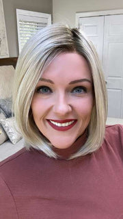 Marcie Mertz @wig.obsessed Wears HAUTE by JON RENAU in FS17/101S18 PALM SPRINGS BLONDE | Light Ash Blonde with Pure White Natural Violet Bold Highlights, Shaded with Dark Natural Ash Blonde
