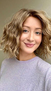 Steph @wigswithsteph wearing BEAMING BEAUTY by GABOR in color GF10-22SS ICED CAPPUCCINO | Light Brown Shaded with Medium Blonde