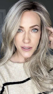 Kristyna Moore @kristynamoore wearing READY FOR IT by GABOR in color GF17-23SS ICED LATTE MACCHIATO | Honey Blonde shaded with Cool Blonde with Dark Roots