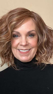 Susan Sparks @sparkles_intheworld wearing BEAMING BEAUTY by GABOR in color GF31-29 FIERY COPPER | Medium Light Auburn Evenly Blended with Ginger Blonde. PPC MAIN IMAGE 