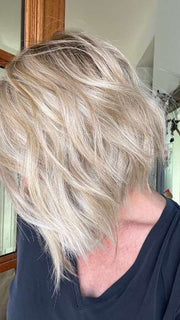 Jenny B. @thewiggygirl wearing SKYLAR by JON RENAU in color FS17/101S18 PALM SPRINGS BLONDE | Light Ash Blonde with Pure White Natural Violet Bold Highlights, Shaded with Dark Natural Ash Blonde