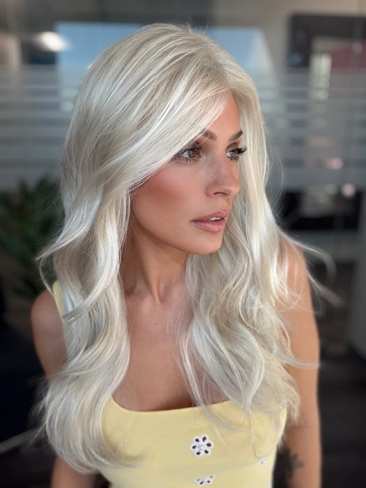 Roxie is wearing SWEETLY SUBTLE by GABOR in GL23-101 SUN-KISSED BEIGE | Beige Blonde with Platinum Highlights