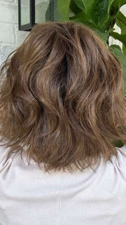 Marcie Mertz @wig.obsessed Wears MARSHA by ENVY in MACCHIATO | A blend of Chestnut Brown and Soft Dark Blonde with Dark Brown Roots