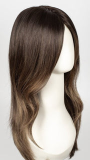 MARBLE-BROWN-LR | Medium Brown blended with Light Honey Brown and Long Dark Brown roots