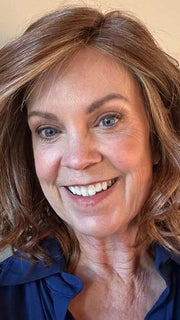 Susan @sparkles_intheworld wearing EDITOR'S PICK by RAQUEL WELCH WIGS in color RL31/29 FIERY COPPER | Medium Light Auburn Evenly Blended with Ginger Blonde