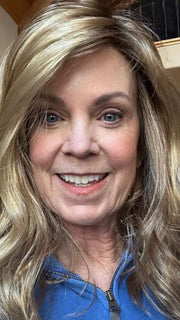 Susan @sparkles_intheworld wearing HEIDI by JON RENAU in color 14/26S10 SHADED PRALINES N' CREAM | Light Gold Blonde & Medium Red-Gold Blonde Blend, Shaded with Light Brown