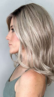 Kristyna Moore @kristynamoore wearing STYLE SOCIETY by RAQUEL WELCH WIGS in color RL17/23SS ICED LATTE MACCHIATO | Honey Blonde shaded with Cool Blonde and Dark Roots
