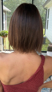 Jenna wearing SUPREME PLUS DELUXE by ELLEN WILLE in DARK CHOCOLATE MIX 4.6.33 | Darkest/Dark Brown with Dark Auburn Blend