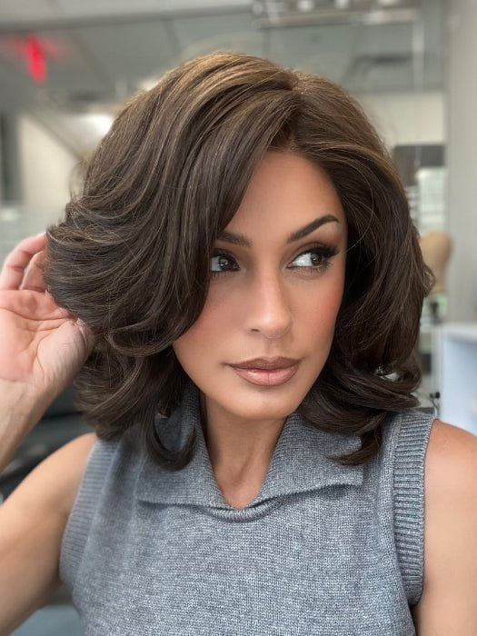 Roxie is wearing FLIP THE SCRIPT by RAQUEL WELCH in color RL4/6 BLACK COFFEE 