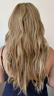 Katrina & Arlah Soriano @wearthehairsis wearing CALIFORNIA BEACH WAVES by TRESSALLURE in 14/26/R10 | Red Blonde with Gold Blonde highlights and Light Brown roots