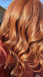 Kristyna @kristynamoore wearing STATEMENT STYLE by RAQUEL WELCH in color RL32/31 CINNABAR | Medium Dark Auburn Evenly Blended with Medium Light Auburn