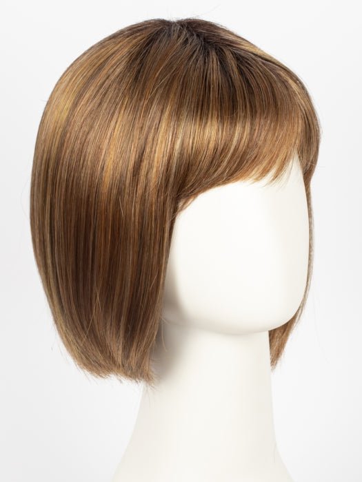 HONEY BROWN-R | Dark Roots on a warm medium brown base with Auburn and Honey Highlights
