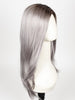 SMOKY-GRAY-R | Medium gray with silver highlights and blue undertones with dark roots