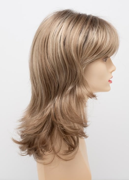 SPARKLING CHAMPAGNE | Medium Brown roots with overall Strawberry Blonde base and soft Golden Blonde highlights