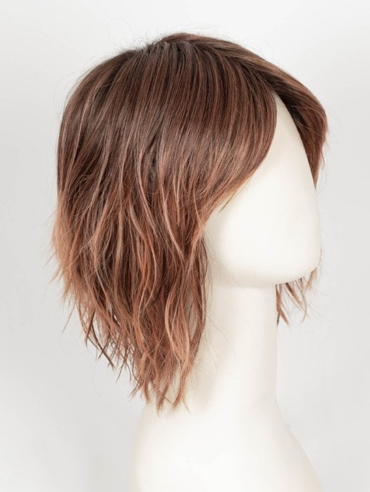 CINDER HEAT | Reddish brown base blended with smoked copper with soft amber highlights and chestnut brown roots. 