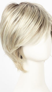 27-80-R8 | Strawberry Blonde and Grey Blend Rooted in Light Chestnut Brown