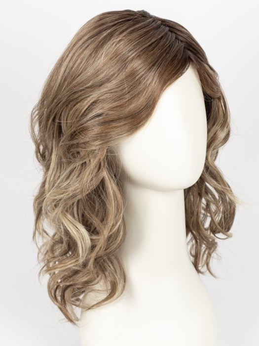  RL12/22SS SHADED CAPPUCCINO | Light Golden Brown Evenly Blended with Cool Platinum Blonde Highlights with Dark Roots