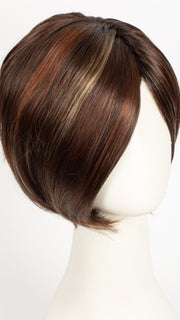 RAZBERRY-ICE-R | Rooted Dark Auburn with Medium Auburn Base with Copper and Strawberry Blonde Highlights